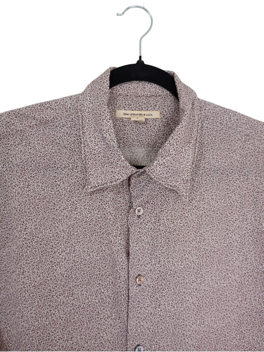 John Varvatos USA Mens Large Button-Up Shirt Floral Pattern 100% Cotton